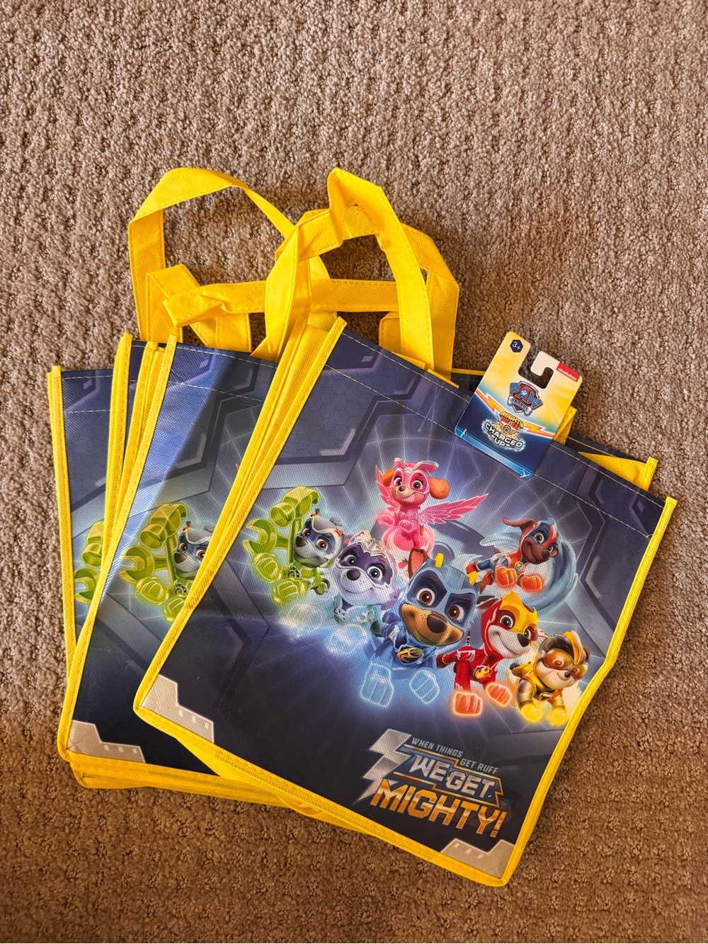 Nickelodeon Paw Patrol Mighty Rescue Reusable Party Bags - Yellow & Blue